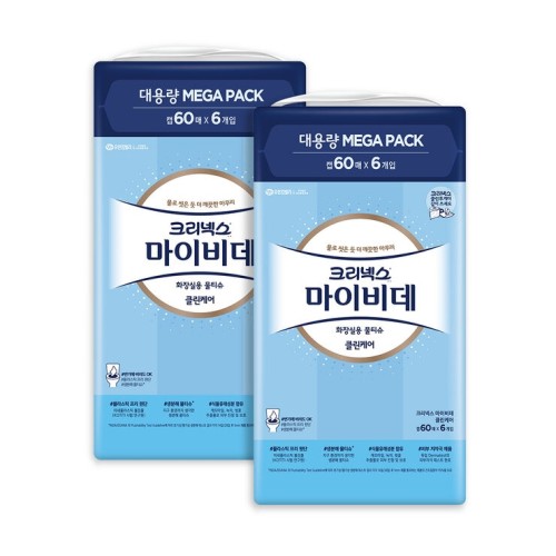 ทิชชู่เปียก Kleenex My Bidet Cap Type 60 แผ่น x 6 x 2 แพ็ค