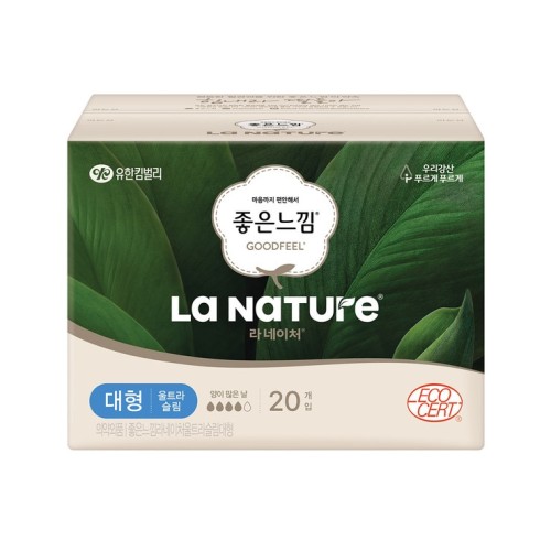 Good Feel La Nature Large Pads – ผ้าอนามัยขนาดใหญ่ 20 ชิ้น x 3 แพ็ค