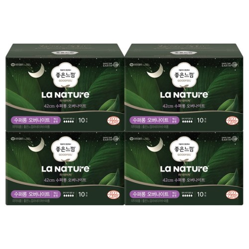 ผ้าอนามัย Jooneunikkim La Nature Super Long Overnight ขนาด 10 ชิ้น x 4 แพ็ค