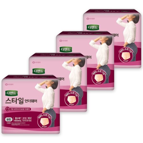 กางเกงชั้นใน Defend Style Slim Medium สำหรับผู้หญิง 10 ชิ้น X 4 ชิ้น