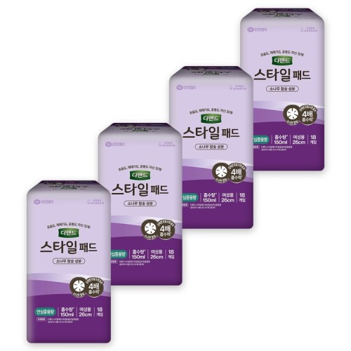 ผ้าอนามัย Defend Style Pad Charcoal Safe ขนาดกลาง บรรจุ 18 แผ่น x 4