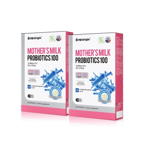 โปรไบโอติกจากน้ำนมแม่ เอนเจ็ทออริจิน 100/500 มิลลิกรัม 30 แคปซูล x 2 ขวด