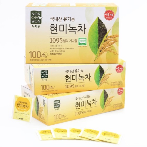 ชาเขียวข้าวกล้องออร์แกนิค 1.2g x 100 ซองชา x 3