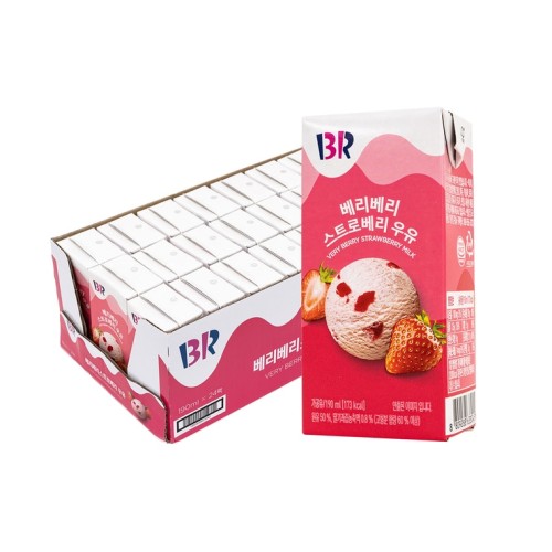 Baskin Robbins นมรสเบอร์รี่ สตรอเบอร์รี่ 190 มล. x 24