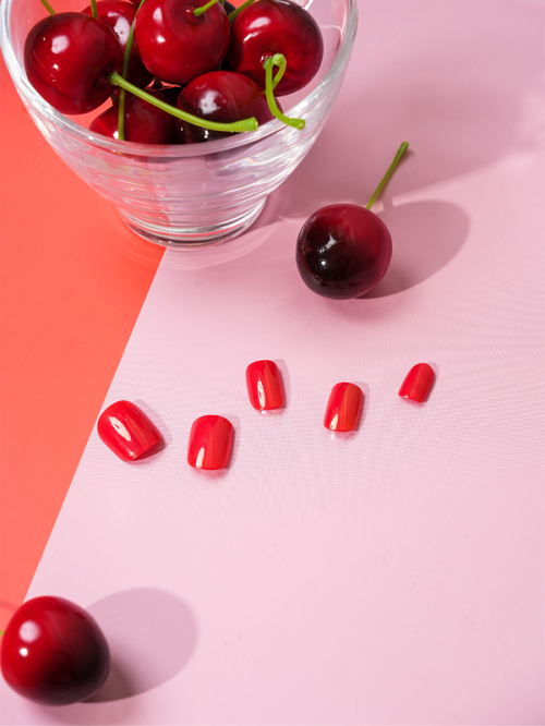 ชุดเล็บปลอม (16 ชิ้น) (Rose Red)