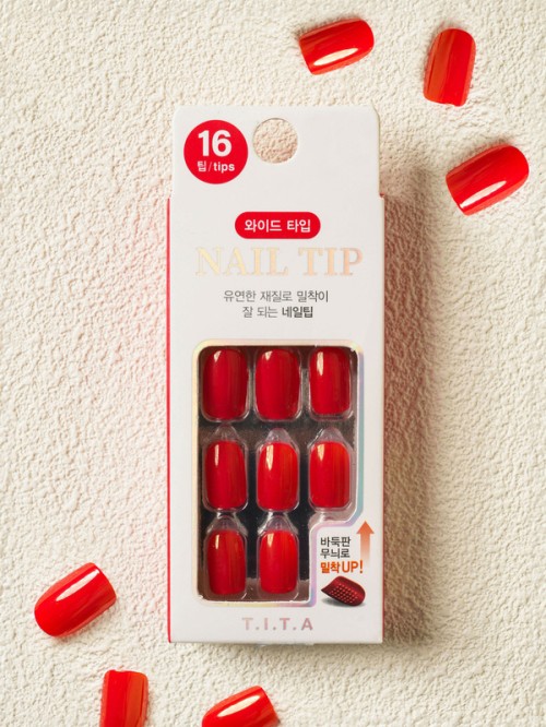 ชุดเล็บปลอม (16 ชิ้น) (Rose Red)