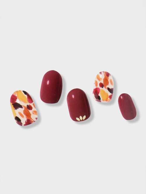 ชุดเล็บปลอม แบรนด์ Kiss New York (24 ชิ้น) (Burgundy Petal)