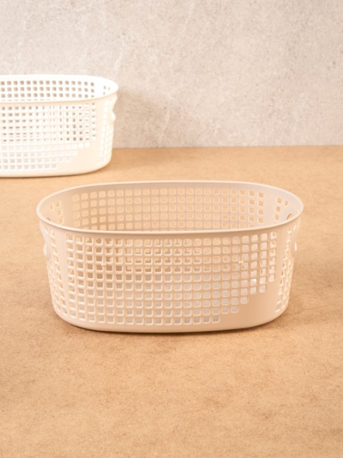 ตะกร้ารูปไข่พร้อมหูจับ (ขนาด 29 x 14.5 x 12 ซม.)